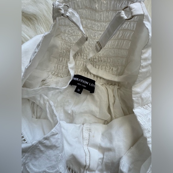 Generation Love Pippa Embroidered Poplin Sundress White Eyelet Hem Cotton Bridal - Picture 5 of 7